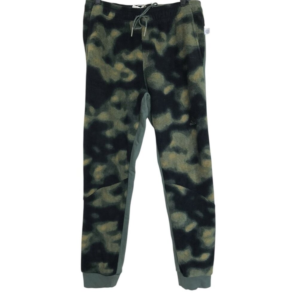 Adidas Pants Sweatpants Joggers Mens Size Medium Orbit Green Polar Fleece Camo